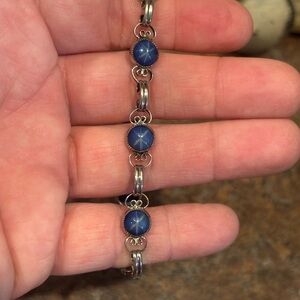 Elegant Silver and Blue Bracelet